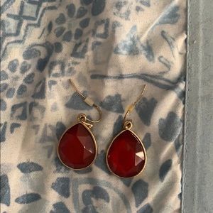 Red dangle earring